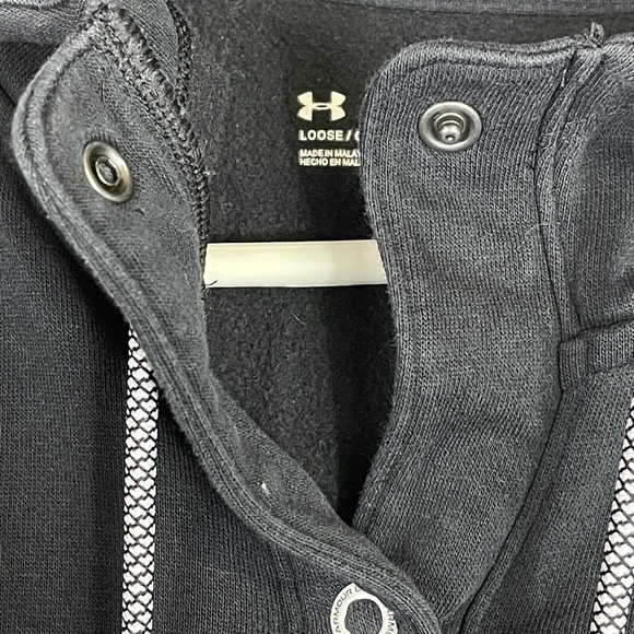Under Armour Womens M Rival Fleece Mesh‎ Hoodie Black 1/4 Snap - Picture 5 of 11